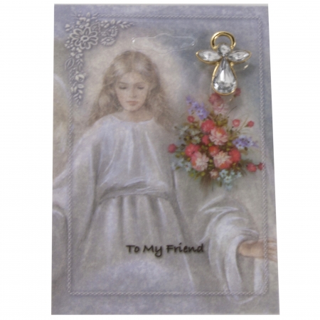 To My Friend Prayer Gift Card With Brooch