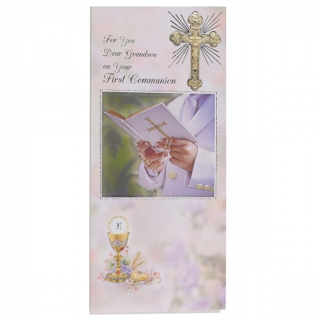 For You Dear Grandson Communion Card In Protective Case