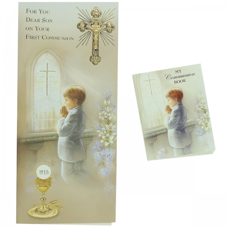 For You Dear Son Communion Card With Colour Illustrated Communion Book