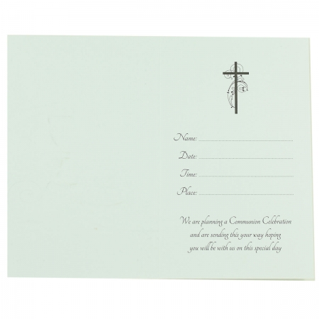 Pack of 12 Communion Pale Green And Gold Invite Card #2