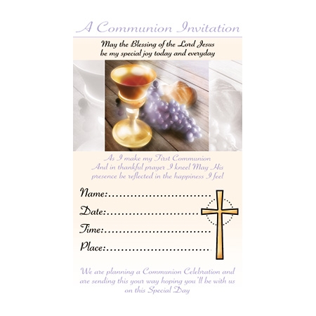 Pack of 12 First Holy Communion Invitation Cards