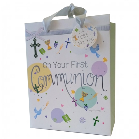 First Holy Communion Gift Bag With Tag And Handle