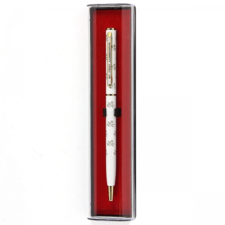 First Holy Communion Gift Pen In White With Communion Inscription