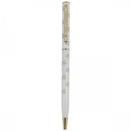 First Holy Communion Gift Pen In White With Communion Inscription #2