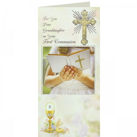 Dear Granddaughter On Your First Communion Keepsake Card