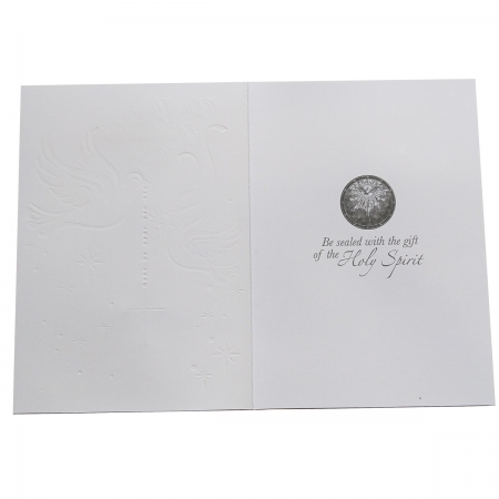 Confirmation Card With Dove Symbol 3D Cross With Diamantes #3