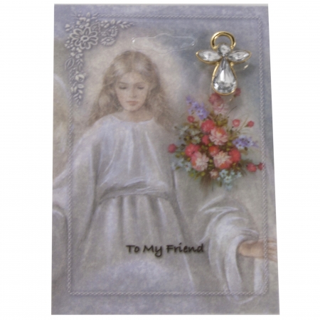 To My Friend Prayer Card With Brooch