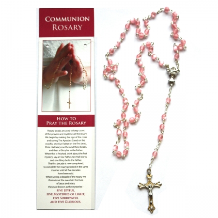 Pink Rosary On How To Pray The Rosary Card