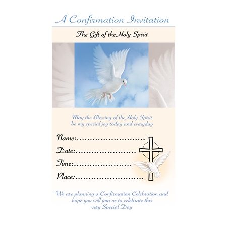 Pack Of 12 Confirmation Invitation Card