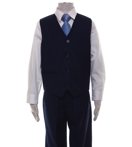 High Quality Boys Navy Suit 3 Piece #3