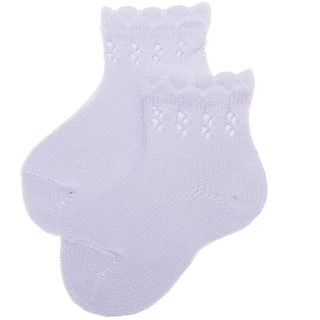 High Quality Baby White Socks White Scallop Edge