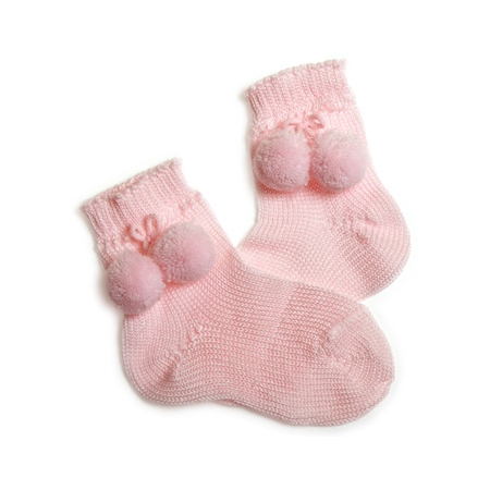 Pom pom pink socks