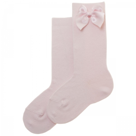 Pink Knee High Socks With Bows