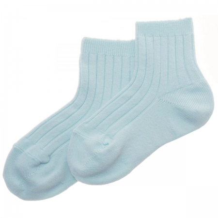 Boys Baby Blue Ribbed Socks From Spanish Condor