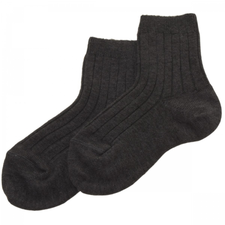 Baby Boys Fine Dress Socks Dark Grey High Cotton Content