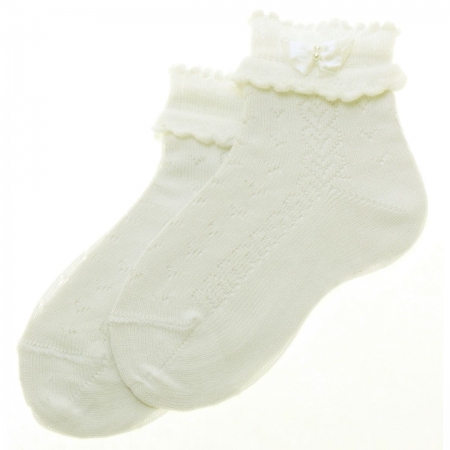 High Quality Spanish 90% Cotton Ivory Socks