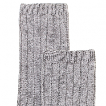 Light Grey Or Ice Grey Knee High Ribbed Socks In Grey For Boys And Girls #2