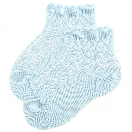 Condor Openwork Blue Short Ankle Socks From Spain