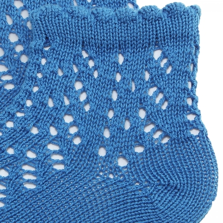 Royal Blue Openwork Short Ankle Socks From Condor #2