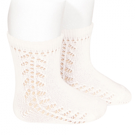 Condor Baby Openwork Ivory Short Socks High Quality Made in Spain