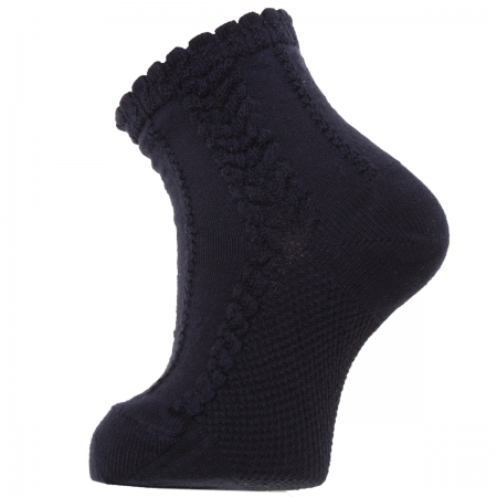 Navy Dress Socks With Cable Pattern For Baby Boys and Girls