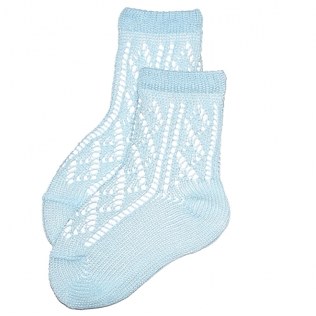 Openwork Baby Blue Short Socks By Spanish Condor