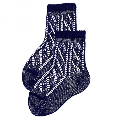 Openwork Baby Socks In Navy By Condor