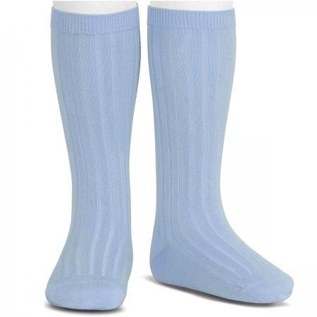 Baby Blue Knee High Ribbed Socks For Boys And Girls Spanish Socks #3