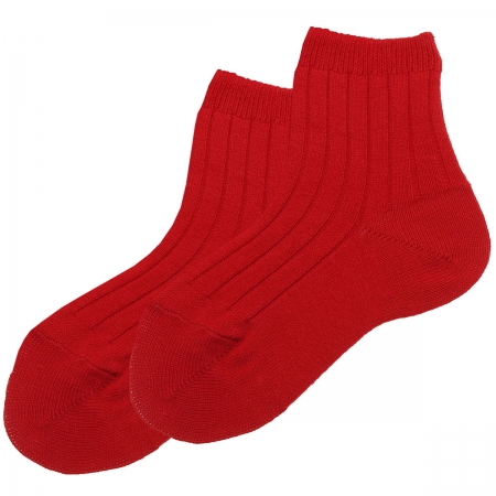 Boys Baby Red Ribbed Socks By Condor Socks
