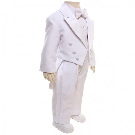 Baby Boys Tail Suit In White #2