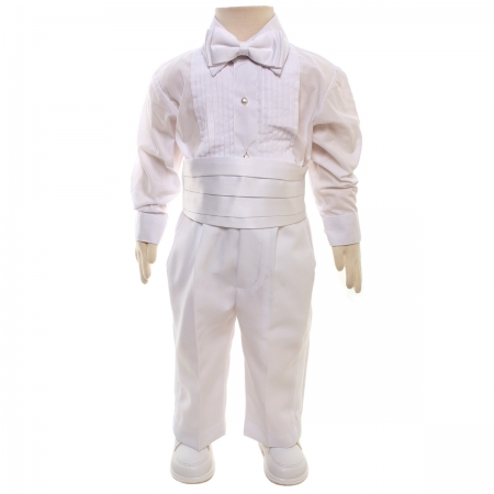 Baby Boys Tail Suit In White #4