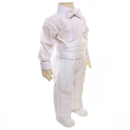 Baby Boys Tail Suit In White #5
