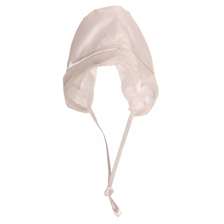 Elaborately Embroidered Ivory Girls Christening Dress With Bonnet #6