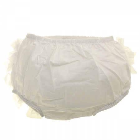Tutu Baby Girls Frilly Ivory Knickers With Bow #3