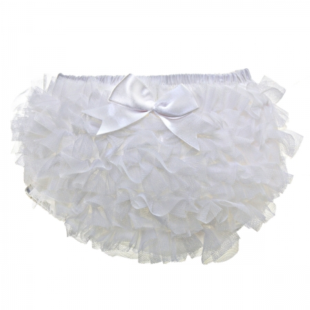 Tutu Baby Girls Frilly White Knickers With Bow