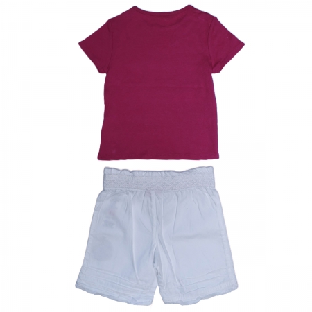 ELLE Baby Girls Red Top White Shorts Set #2