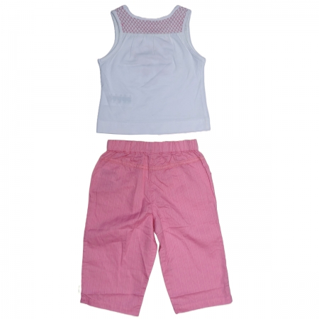 ELLE Baby Girls White Top Pink Trousers Set #2