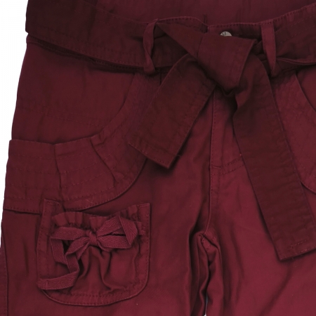 ELLE E14303 Girls Burgundy Trousers With Belt #2