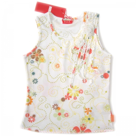 E15684 ELLE girl vest in white flowers