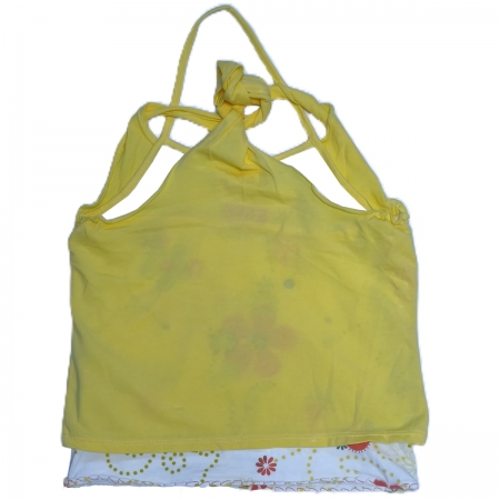 ELLE Girls Lemon Yellow Top White Skirt Set #4