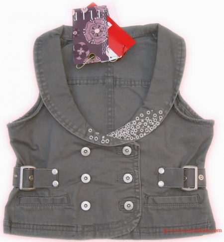 ELLE E16149 waistcoat in khaki grey