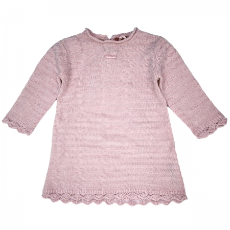 ELLE E92035 Baby Girls Pink Knitted Dress