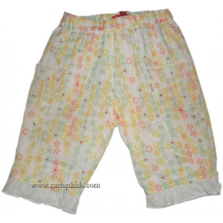 ELLE E94023 Yellow Green Red Petal Flowers Trousers