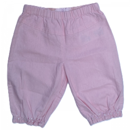 ELLE Baby Girls Pink Top Pink Linen Trousers Set #4