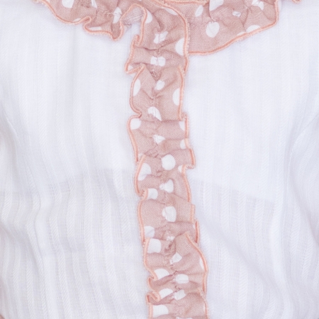 Sale Dolce Petit Girls White Blush Pink Top And Polka Dots Lace Skirt Set #2