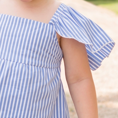 Dolce Petit Spring Summer Girls Navy White Stripes Dress #2