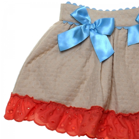 Dolce Petit Spring Summer Girls Blue Top Caramel Skirt Set #2
