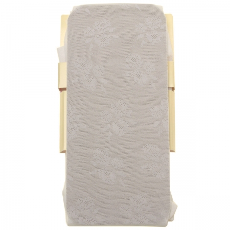 Girls Ivory Floral Lacy Tights