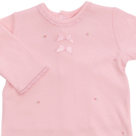 Emile Et Rose Sales Pink All in One Rosebud Romper With Bootee And Wrist Rattle #2