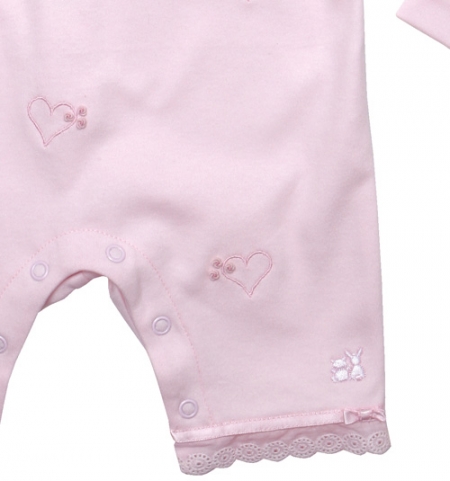 Emile et Rose Baby Girls Pink Romper with Matching Hairband #3